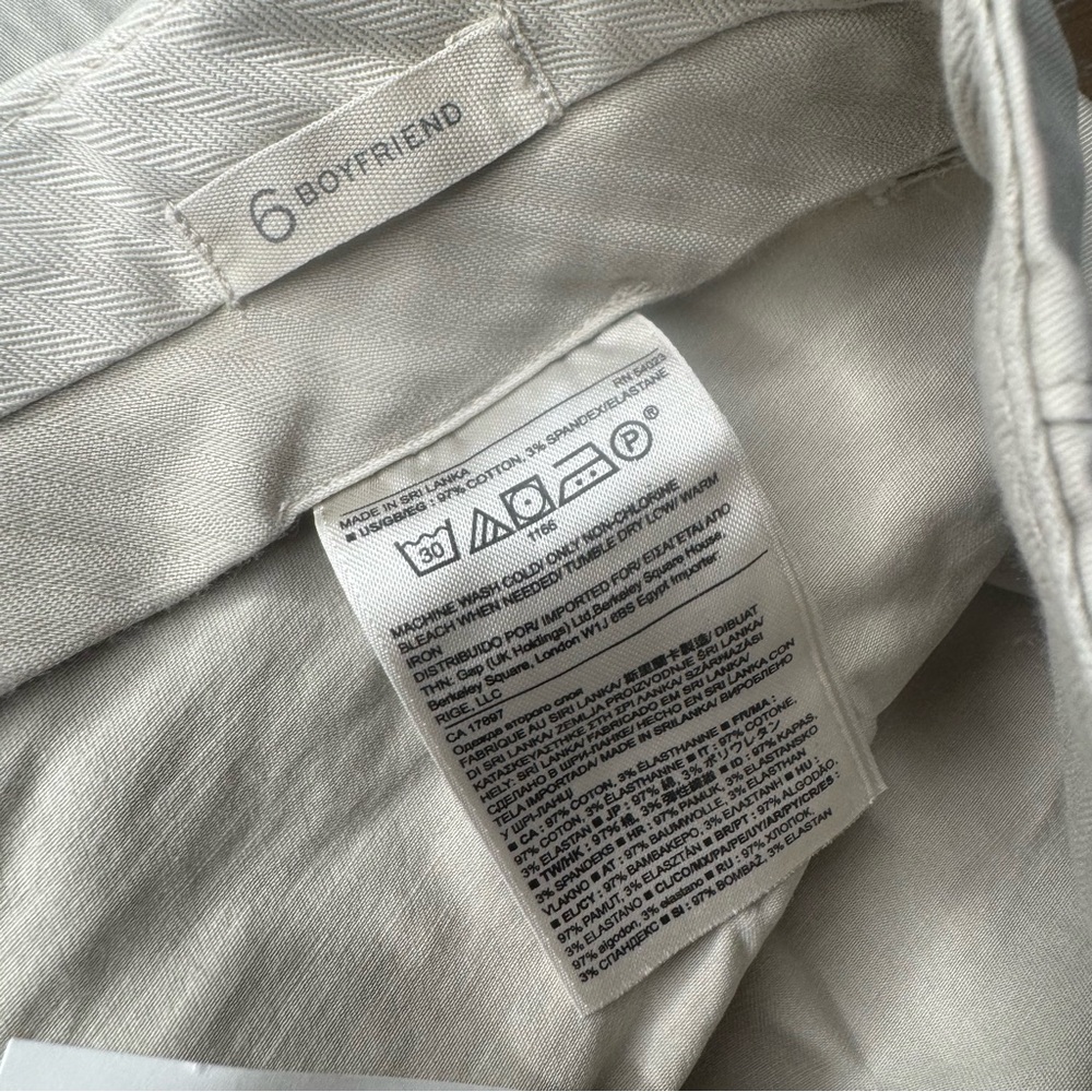 Banana Republic Boyfriend Rolled Cuff Chino Pant Size 6 NWT Cream Khaki - Picture 10 of 11